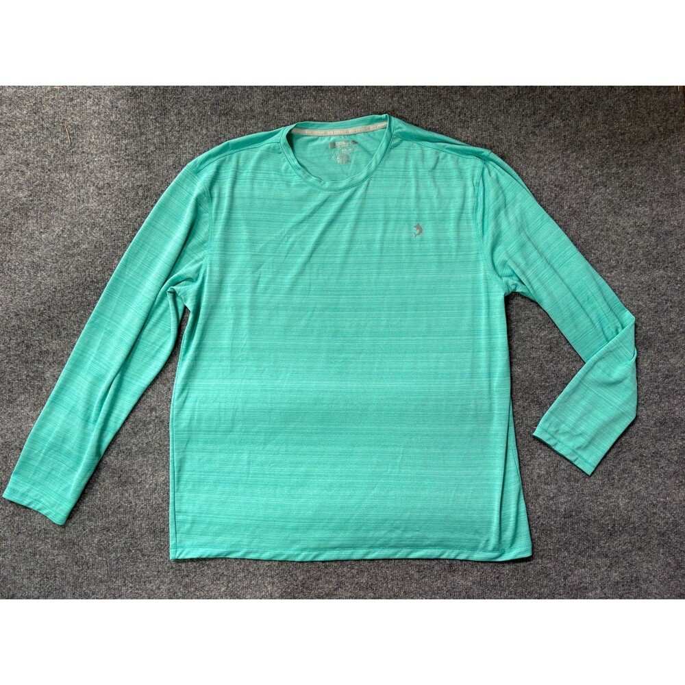Mens Reel Legends Shirt Reel-Tec Mens Long Sleeve Blue Teal